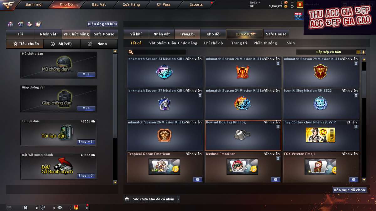 shop acc cf uy tin gia re